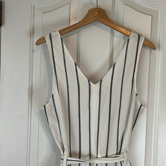 Outerknown | 100% Cotton Weekender White & Blue Striped Jumpsuit Size Small - Picture 6 of 12
